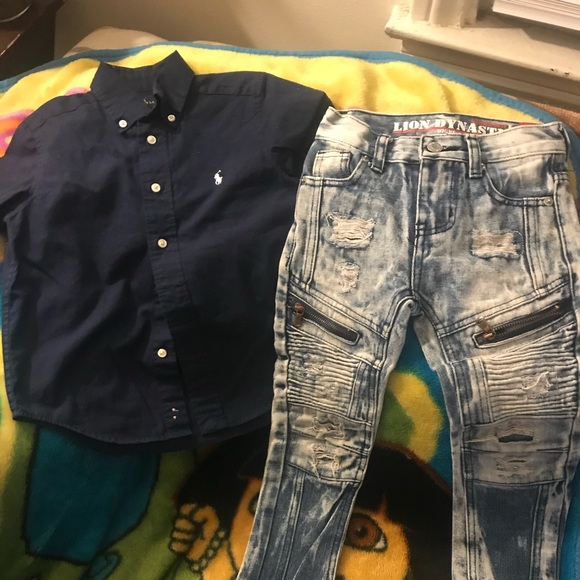 ripped jeans and polo shirt